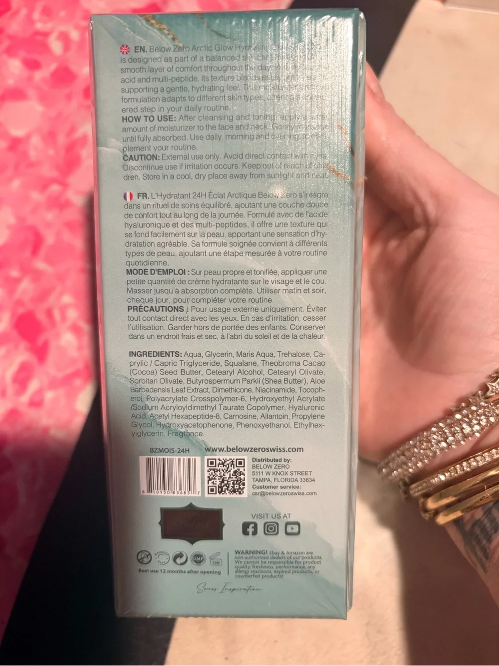 BelowZero Arctic Glow Hydrating 24H Moisturizer $300 retail & Beauty Gift Bag🎁